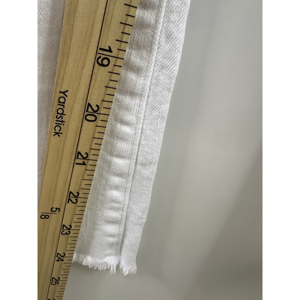L'Agence Kendra Cropped Flare Jeans High Rise White Frayed Hem Denim Size 27 - Picture 10 of 16